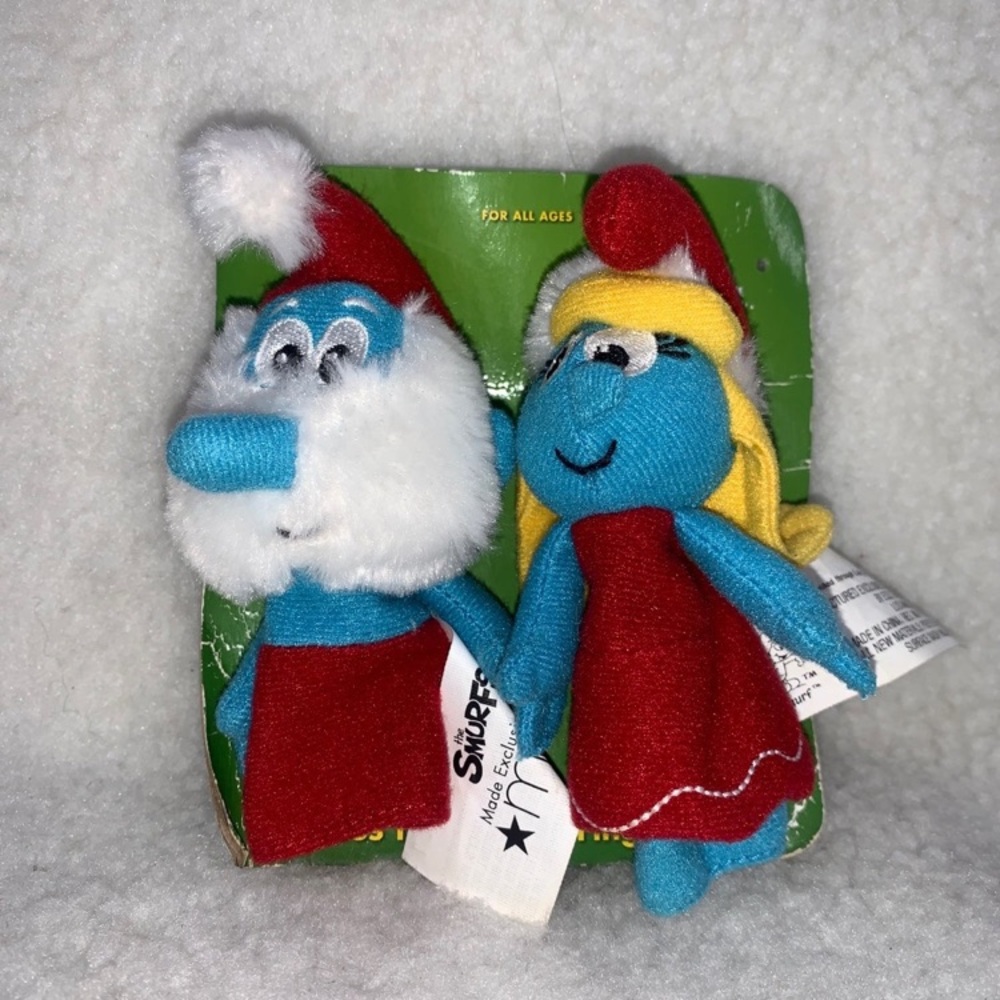 The Smurfs 4.5" finger pal puppets 2010 Papa Smurf Smurfette Macy's